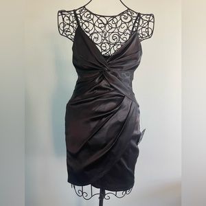 Lulus mini dress in stretchy black satin